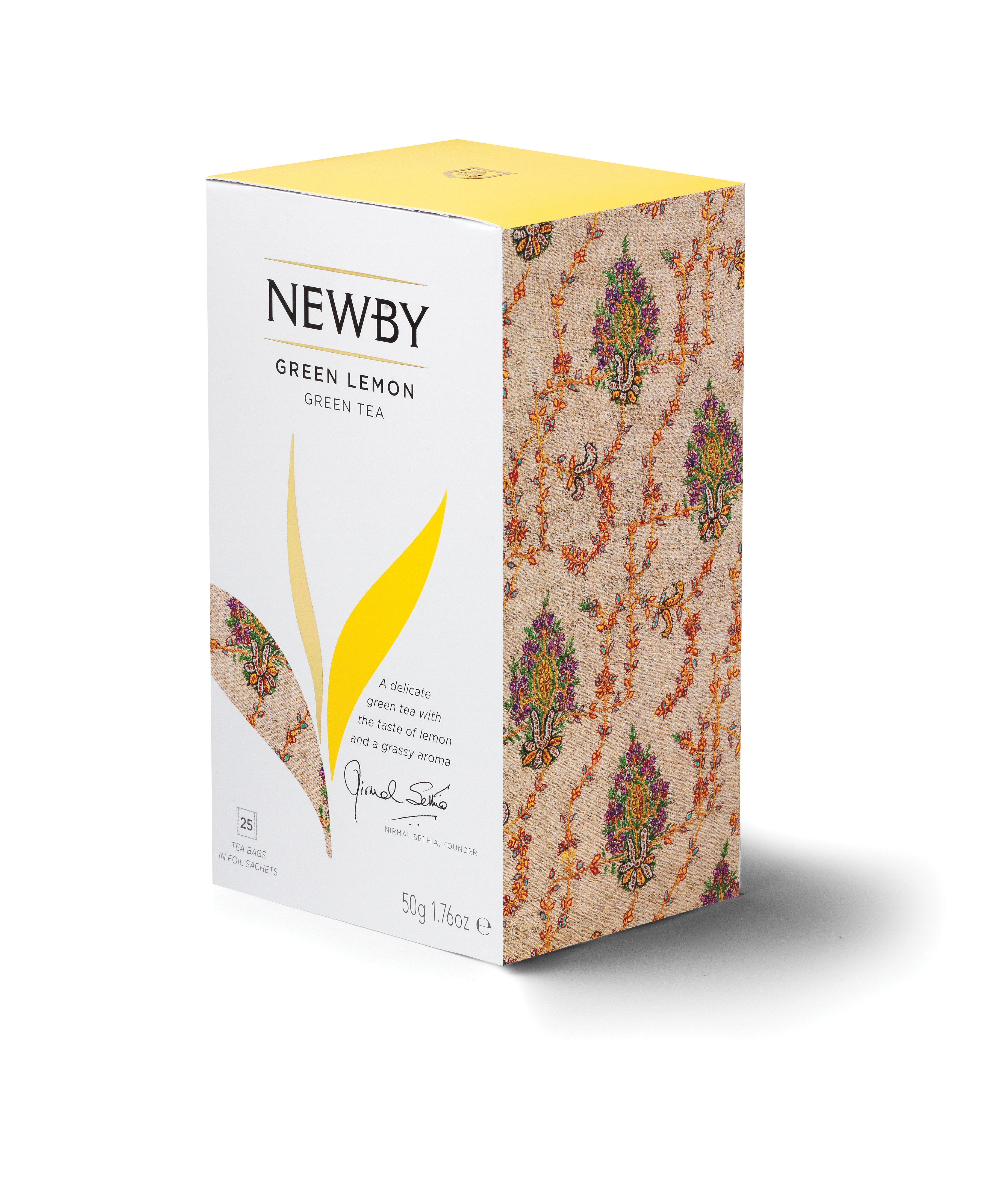 Чай в пакетиках Newby Green Lemon (Ньюби Зеленый Лимон) 25 пакетиков