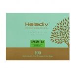 Бюджетный Чай в пакетиках heladiv Professional Line Green 100 пакетиков в  САШЕ  для офиса