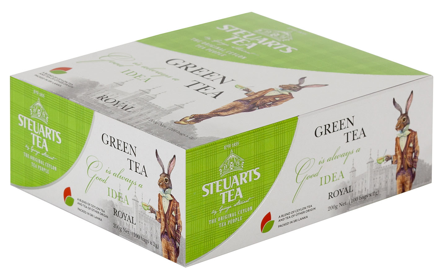 Чай в пакетиках STEUARTS Green Tea Royal 100 пак 