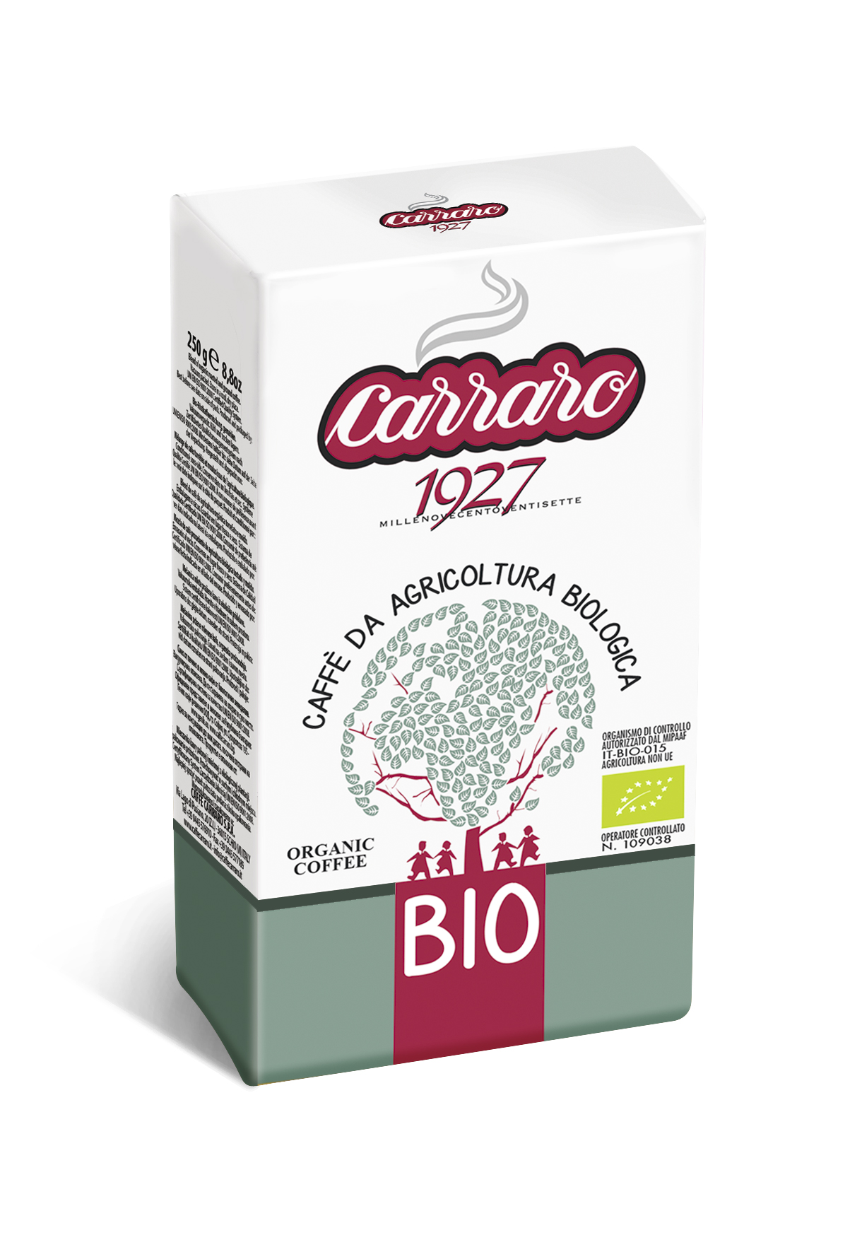 Кофе молотый  Carraro BIO 250 гр вакуум