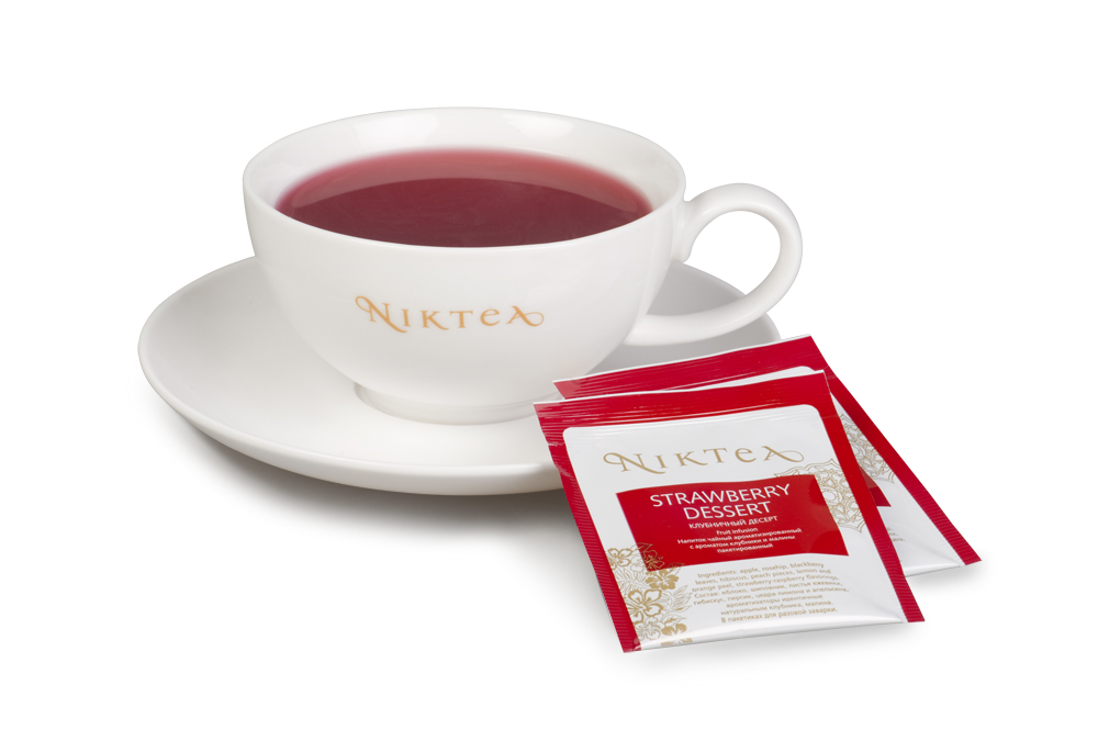 Чай в пакетиках для чашки Niktea Strawberry Dessert (Клубничный Десерт) 25 пакетиков