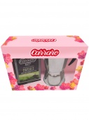 Популярный Подарочный набор "8 марта" Гейзерная кофеварка Italco Soft 6 порций и кофе молотый Carraro India 250 г    средней обжарки