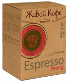 Живой кофе Espresso Strong 10 шт. капсулы для кофемашин Nespresso   со сбалансированным вкусом