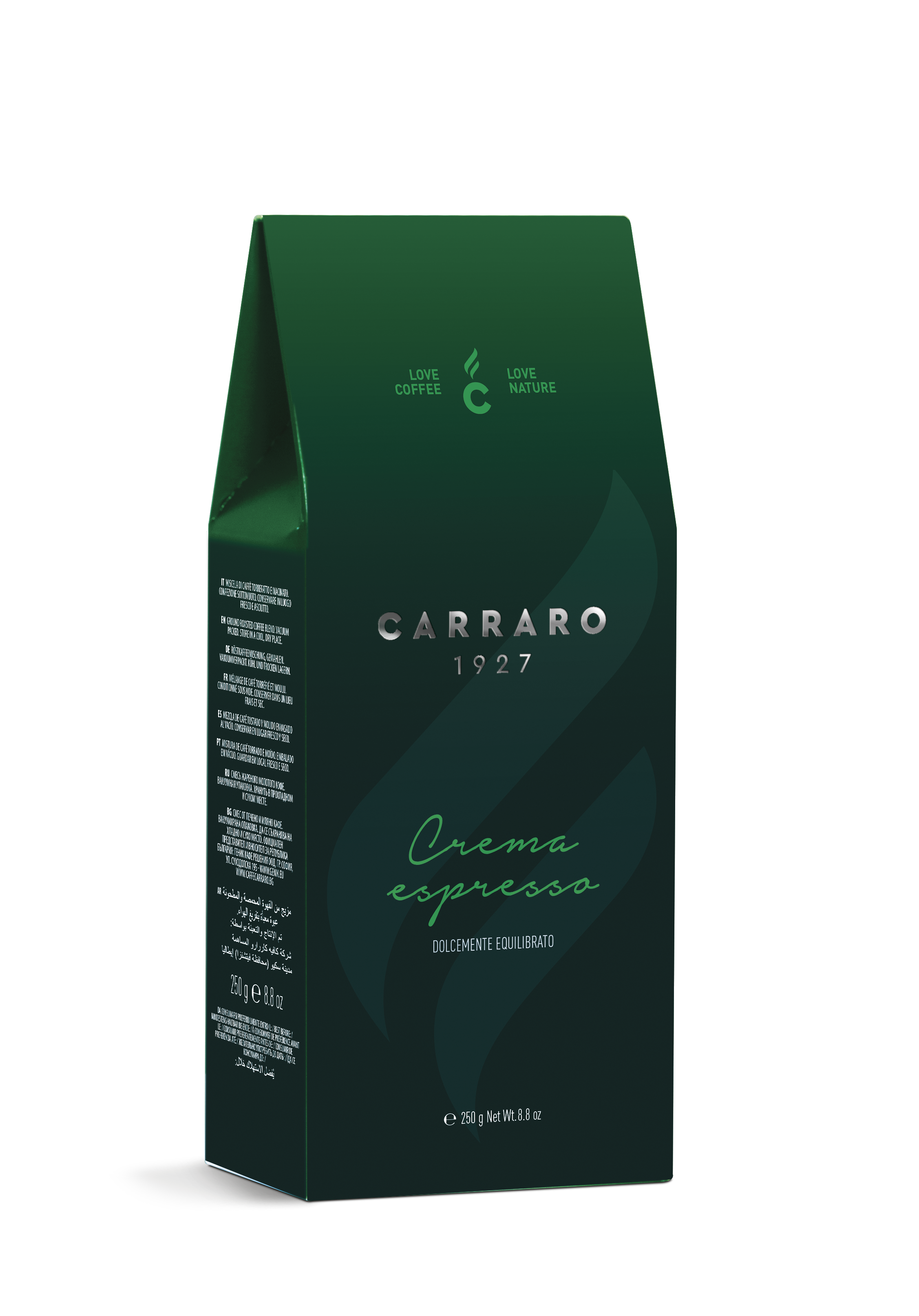 Кофе молотый  Carraro Crema Espresso 250 гр картон