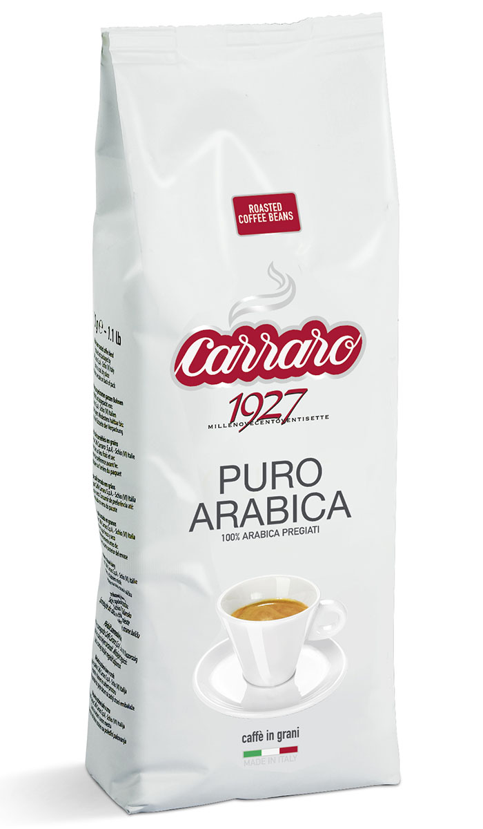 Кофе в зернах Carraro Arabica 100% (Карраро 100% Арабика) 500 г