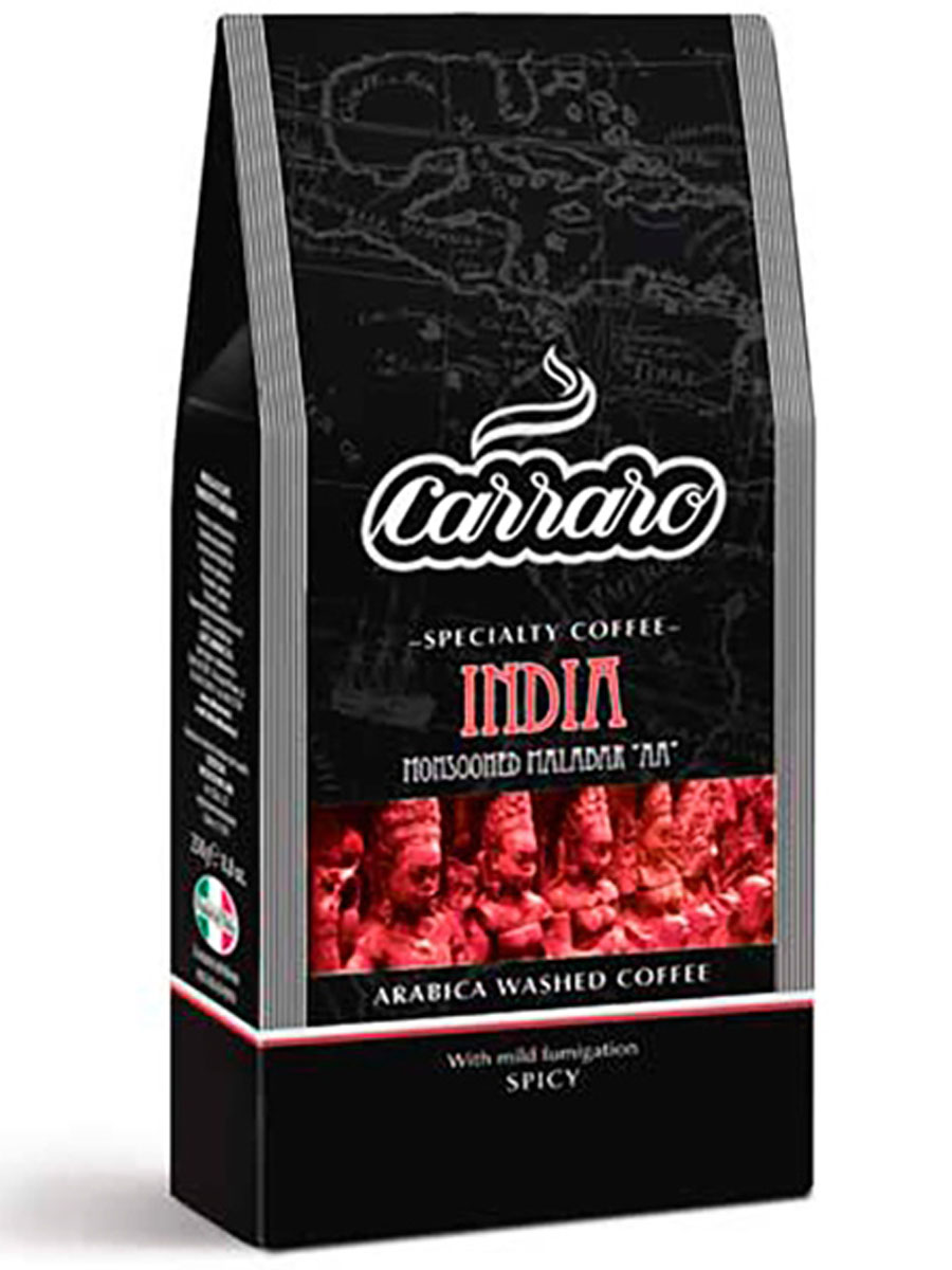 Кофе молотый Carraro India (моносорт) Arabica 100%, 250 гр.